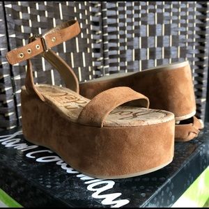 Suede Camel Platform Sandals!!